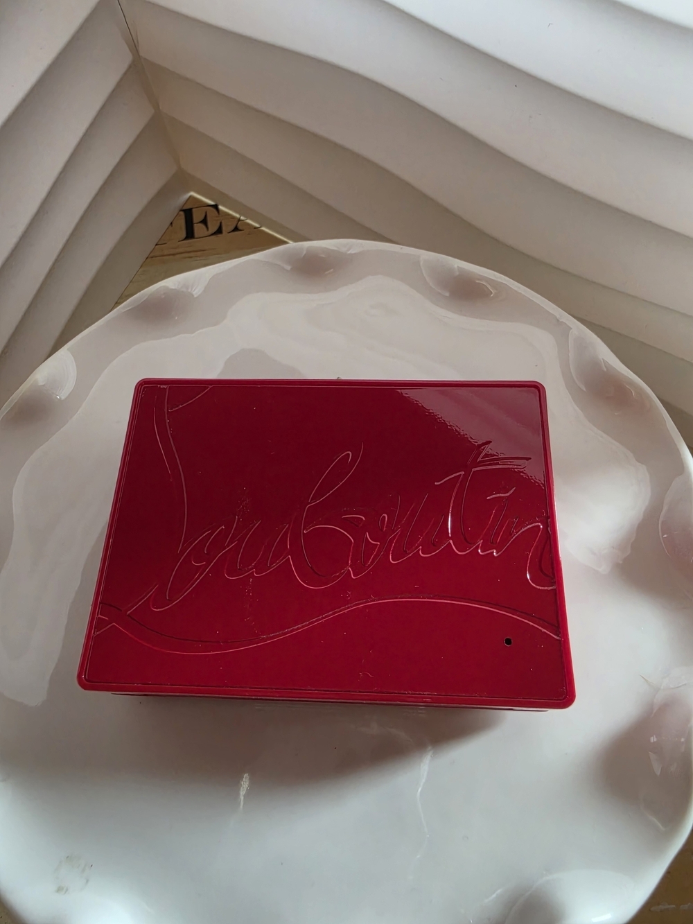 Christian Louboutin Studded Compact Mirror / refillable compact case.